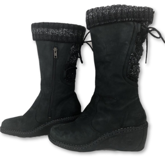 UGG Shoes - UGG Women's Skylair Wedge & Knit Boot - Black 9